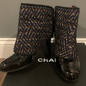 100% Authentic Rare Chanel patent leather booties (box not included)